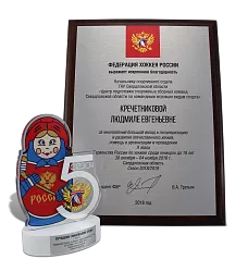 Диплом и приз по хоккею